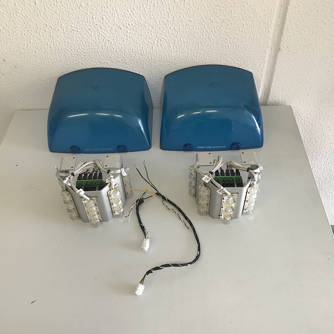 Pintsch Bamag ToPAS LED Umrüstsatz blau 5x3 LED mit 21,5cm Hauben